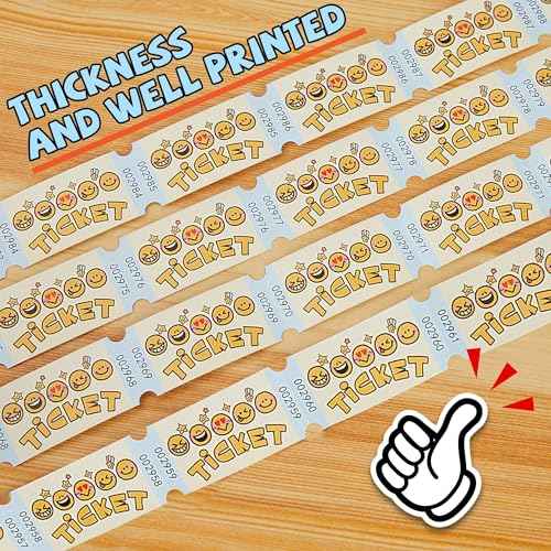 Single Roll Raffle Tickets for Events, Party Raffle Tickets for Classroom, School Carnivals, Class Reward, Family Games, Arcade, Entry, Fall Carnival, Door Prizes (1000 Pcs)