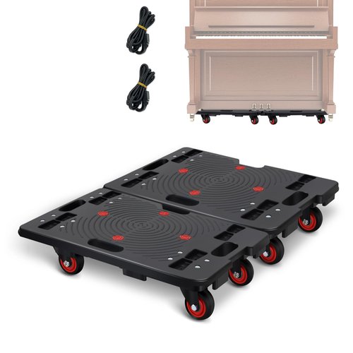 Uholan Furniture Dolly, Furniture Movers Dollies Heavy Duty,Large Moving Dolly Cart with 4 Wheels,24in-16in Hand Truck Folding Cart,360° Swivel Wheels Mute Portable 660lb Capacity,2 Pack,Black