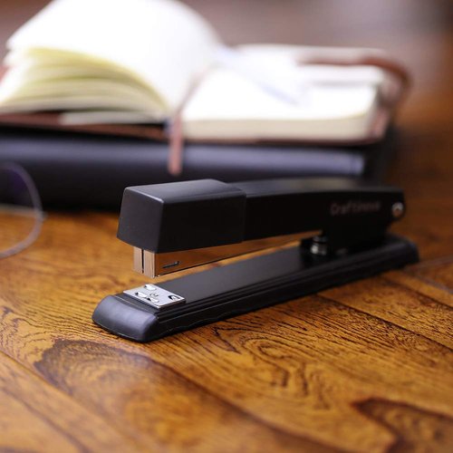 Craftinova Metal Desktop Stapler - 25 Sheet Capacity, Heavy Duty, Black, with 2000 Staples & Remover, Office Use, 6 Pack