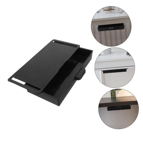 DOITOOL Under Desk Hidden Slide Out Drawers Adhesive Storage Organizer for Home Office Sturdy with Convenient Handle Multifunctional Under Shelf Storage