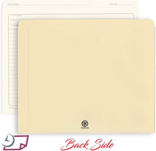 NextDayLabels Classic Manila File Jacket - Heavy Duty 10” x 12” Job Folders | Track Progress & Costs (Pack of 25)