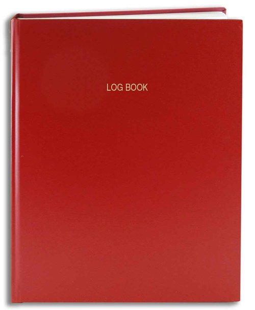 BookFactory Log Book/Multipurpose Log Book - 168 Pages 8'' x 10'' Red Cover Section Sewn Hardbound (Made in USA)