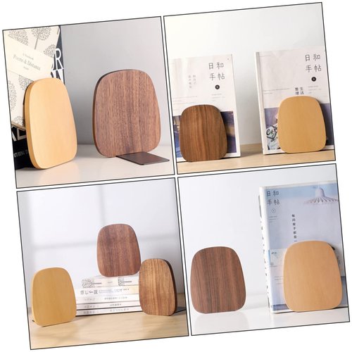 DOITOOL 1Pc Bookend Shelves for Heavy Books Wooden Book Stand Support Storage for Home Office Library Study Organize Your Books Files Stylish Bookshelf