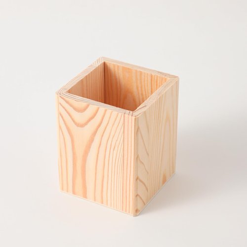 Xhqsulsclac Pen Cup Holder 6 pcs Pine Unfinished Square Pen Holder 3.1X3.1X3.9in Pencil Holder Multipurpose Pencil Cup Wooden DIY Pen Holder Desktop Organizer for Office Home