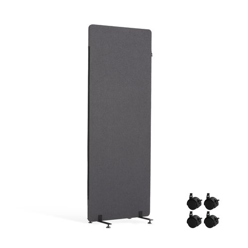 Real Relax Freestanding Room Divider, 24" x 66" Privacy Divider, Single Panel Cubicle Divider with Fixed and Sliding Feet, Removable Side Zipper, for School, Office, Hospital, Living Area, Library
