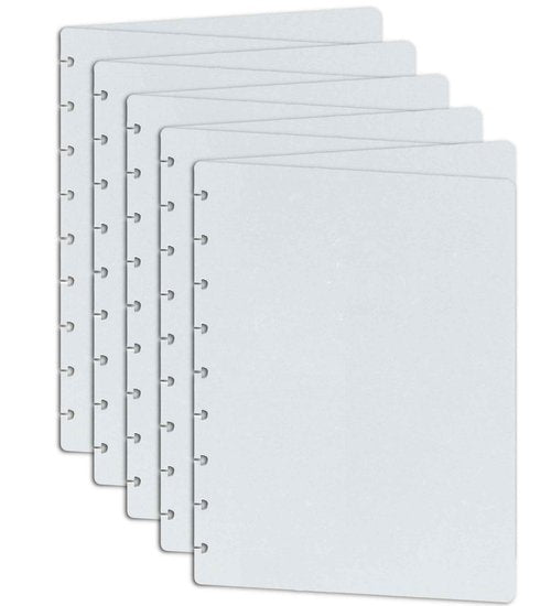 Eleven Discs Classic Size Translucent/Clear Discbound Notebook Poly Covers, Compatible with Circa Midway & Classic Happy Planner (Set of 5)