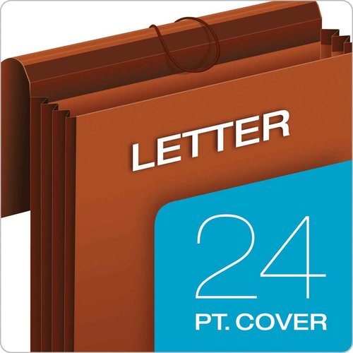 Pendaflex Globe-Weis/Pendaflex Heavy Duty File Wallets, Extra Wide, 7-Inch Expansion, Elastic Cord Closure, Letter Size, Brown, 5-Count (CL1084GLHD)