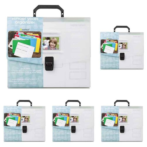 Pearhead School Years Organizer, Children’s School Highlights And Accomplishments Organizer For Parents, File Keeper For Kids, White (Pack of 5)