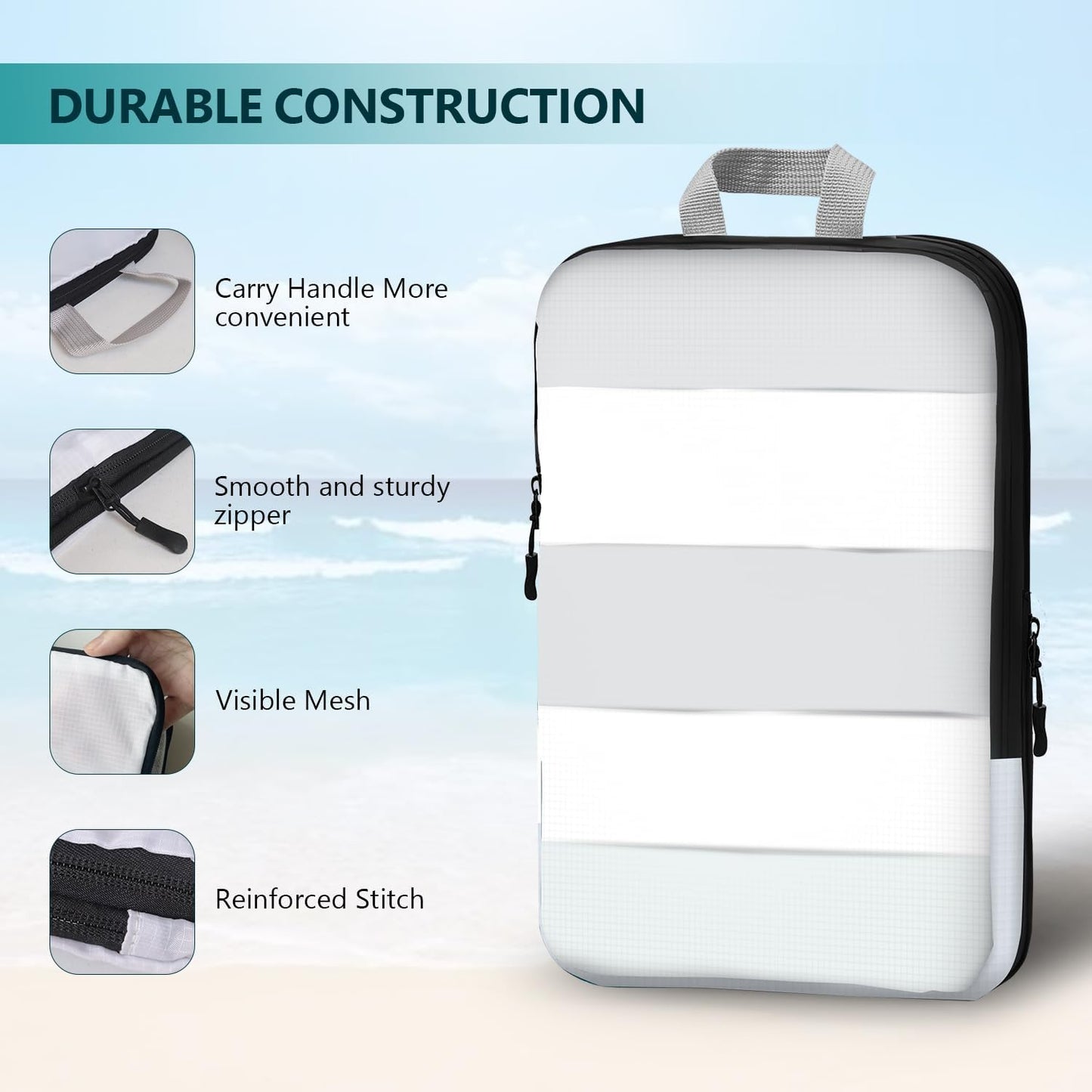 XBLGX Compression Packing Cubes - 5-Piece Travel Organizer Set for Efficient Luggage Packing