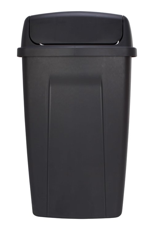 GGlzxfnc 13 Gallon Trash Can, Plastic Swing Top Kitchen Garbage Trash Can, Black