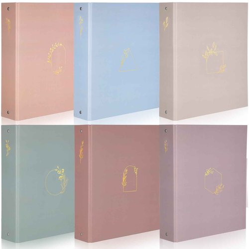 Sayglossy 6 Pcs Aesthetic 3 Ring Binder Sturdy Cute Binder Decorative Fits 8.5 x 11 Inch Letter Sized Paper for Women Men School Office Home Supplies Work Organize Paperwork (Morandi Colors,2 Inch)