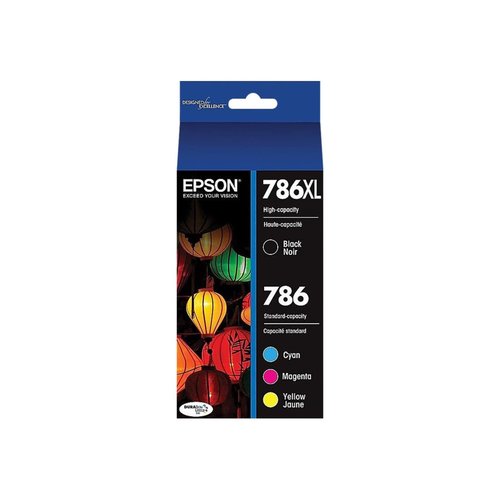 EPSON T786 DURABrite Ultra -Ink High Capacity Black & Standard Color -Cartridge Combo Pack (T786XL-BCS) for Select Epson Workforce Printers