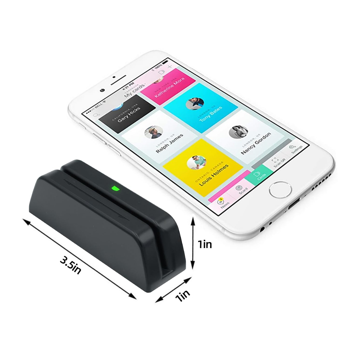 MSR123 Magstripe Reader, 3-Track Swipe Card Reader for Credit Card, ID, Loyalty Programs, USB Keyboard Emulation for QuickBooks Online