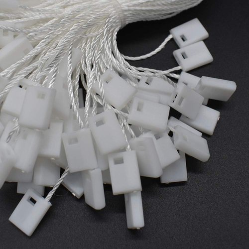 7 Inch Hang String Tag Fasteners Nylon Snap Lock Pin Loop Fastener Hook Ties 1000Pcs (White)