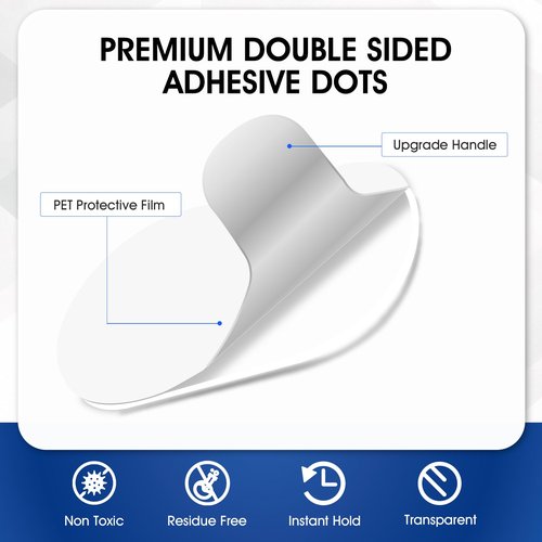 AROIC 1000 Pcs Double Sided Sticky Dots, Easy to Peel Nano Adhesive Dots, Clear Removable Sticky Tack, Strong Adhesive Gel Double Sided Tape Dot for Balloons, Posters, Home, Office, DIY Crafts
