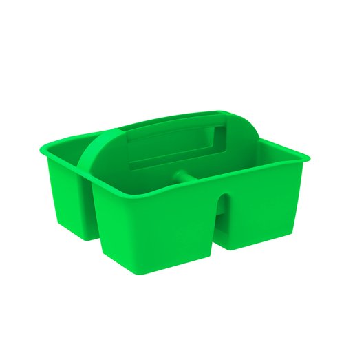 Storex Modern-Series Small Caddy – Multipurpose Classroom Organizer with Handle, Green, 6-Pack (01060U06C)