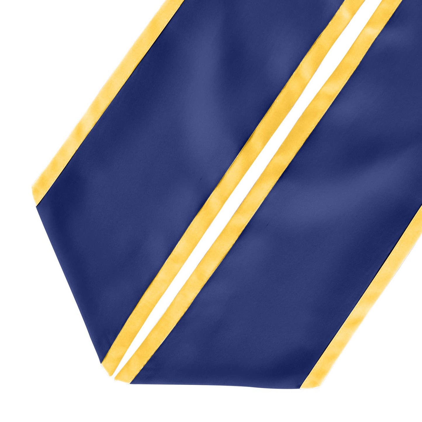 Endea Graduation Plain Honor Stole With Trim Color & Angled End Adult Unisex 72" (Navy Blue/Gold)