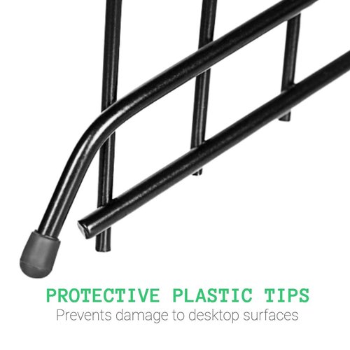 1InTheOffice Metal Incline Desktop File Sorter, 8 Compartments, Black (Black)