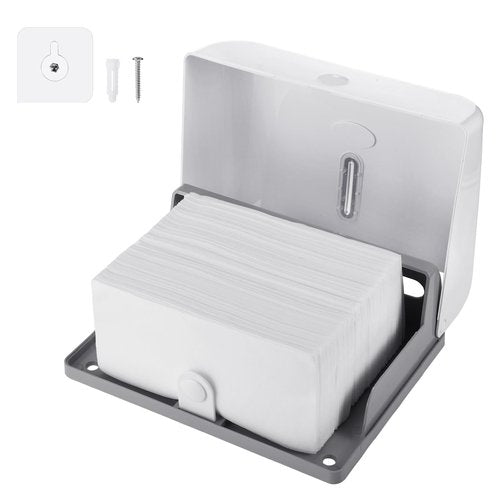 Tioncy 6 Pack Paper Towel Dispenser Wall Mount Commercial with Lock Adhesive No Drilling or Screws Install Plastic Tri Fold, C Fold Paper Hand Towel Holder for Bathroom Restroom Office(White)
