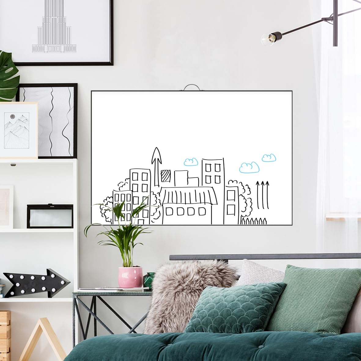 Dry Erase White Board for Wall,Large Magnetic Whiteboard, White Board for Office/Home/Kitchen/School, Aluminum Frame 23.6" X 35.4"