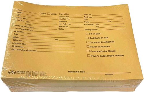 A Plus Dealer Supplies Vehicle Printed Dealer Jackets #511 DSA-546 Buff, 100 Quantity (P*)