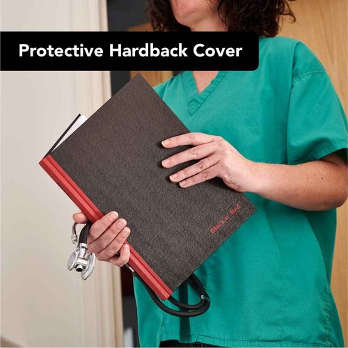 Black n' Red Notebooks, Casebound, Hardcover, 11-3/4" x 8-1/4", Large, 96 Ruled Sheets, 3-Pack (73601)