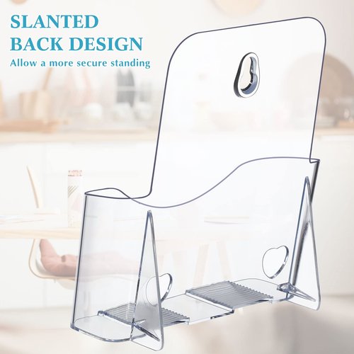 Chinco 10 Pack Acrylic Brochure Holders Bulk 6x8 Inch Commercial Menu Stands, Wall Mountable Display for Restaurants, Wedding, Literature, Pamphlets, Flyers and Trifold Documents