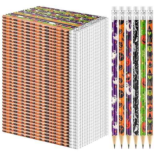 500 Halloween Pencils with Erasers In Bulk for Office School Supplies Kid Wooden Pencils Set for Halloween Christmas Party Pencils(500)