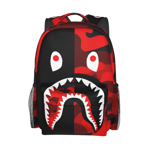 Vkaxopt Backpack Shark Teeth Camo Backpacks Travel Laptop Daypack Big Capacity Bookbag Fashion Durable Back Pack for Men and Women-StyleSH