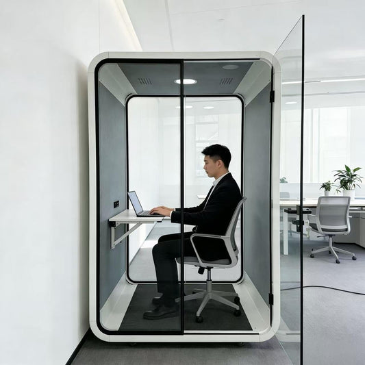 Skiennix Portable Soundproof Booth - Privacy Office Pod with LED Lighting & USB Ports | Ideal for 1-2 Persons