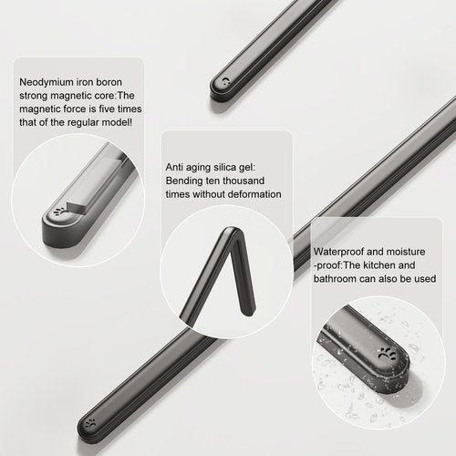 4 Pack Silicone Magnetic File Holder for School,Office,Home,Restaurant, Fixed on Whiteboard, Fridge, Metal Rack, Can Be Used to Holder A4 Paper, Sticky Message Notes, Teaching Meeting Document, List