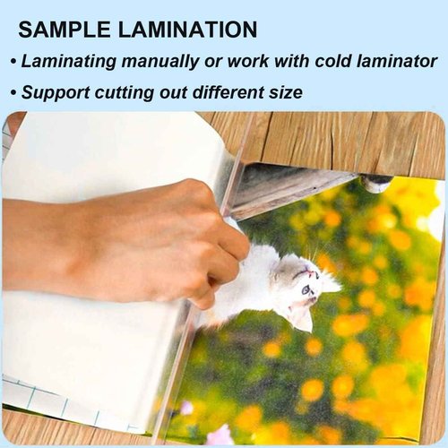 Huikizne 12.6Inch x 95Ft Self-Adhesive Laminating Vinyl Roll, 3Inch Core, 3Mil (80mic) Thickness Standard Glossy Cold Roll Laminating Film, Laminate Rolls Vinyl Cold Roll Laminate