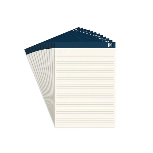 TRU RED Staples Notepads, 8.5-inch x 11.75-inch, Narrow Ruled, Ivory, 50 Sheets/Pad, 12 Pads/Pack (TR58195)