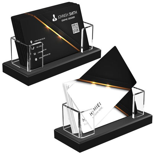 HIIMIEI Business Card Holder Acrylic: 6 Pack Business Card Display for Desk - Clear Business Card Stand for Office Reception Event Conference Room Desktop