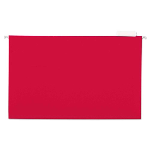 Universal 14218 Hanging File Folders, 1/5 Tab, 11 Point Stock, Legal, Red (Box of 25)
