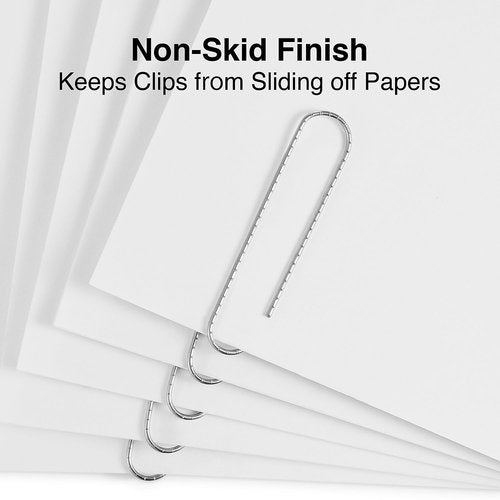 Staples Paper Clips, 1.75 Inch, Heavy-Duty Jumbo Non-Skid Paperclips for Office, School, Personal Use, 1,000-Pack, Silver