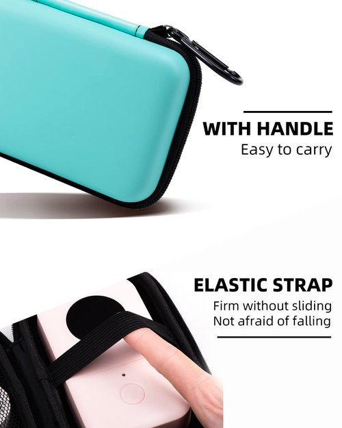 Phomemo Label Printer Case Hard Carry Case Compatible D30/M02/T02/M110/P21/D110 Label Printer, Label Maker Labeler Storage Holder, Green
