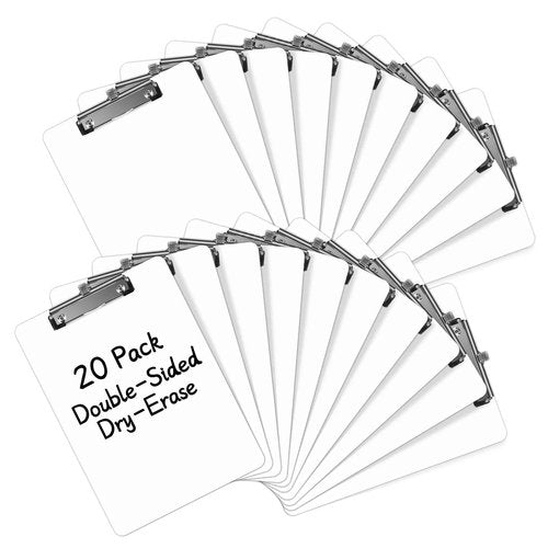 Juvealoe Dry Erase Clipboard with Pen Holder, 8.5 x 11 Double-Sided White Boards for Classroom, Teacher, Students, Kid. Size 9 x 12.5 in, School & Home Supply(Pack of 20)