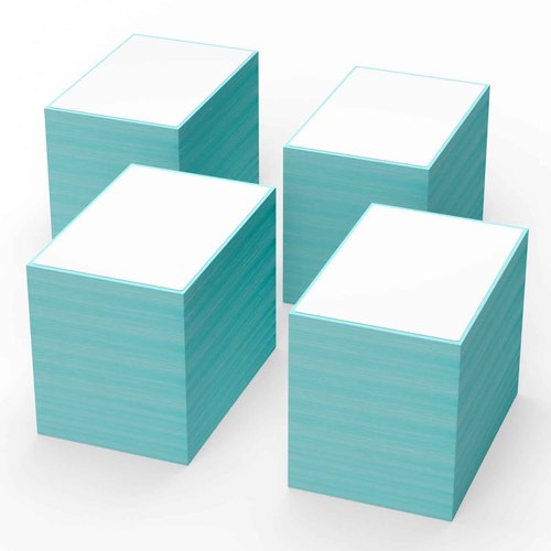 RyhamPaper 4" x 6" Fanfold Direct Thermal Labels, 4000 Labels (4 Stacks of 1000), Blue Background, Super Permanent Adhesive, Compatible with Zebra, Intermec, Datamax, Printronix Printers