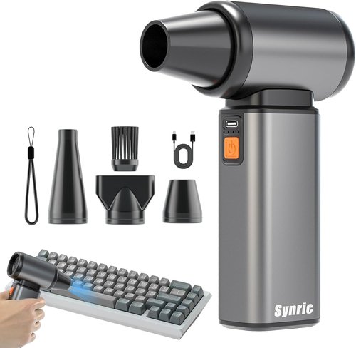 Compressed Air Duster - Stepless Speed Electric Air Blower with Brushless Motor | 120,000 RPM Keyboard Cleaner