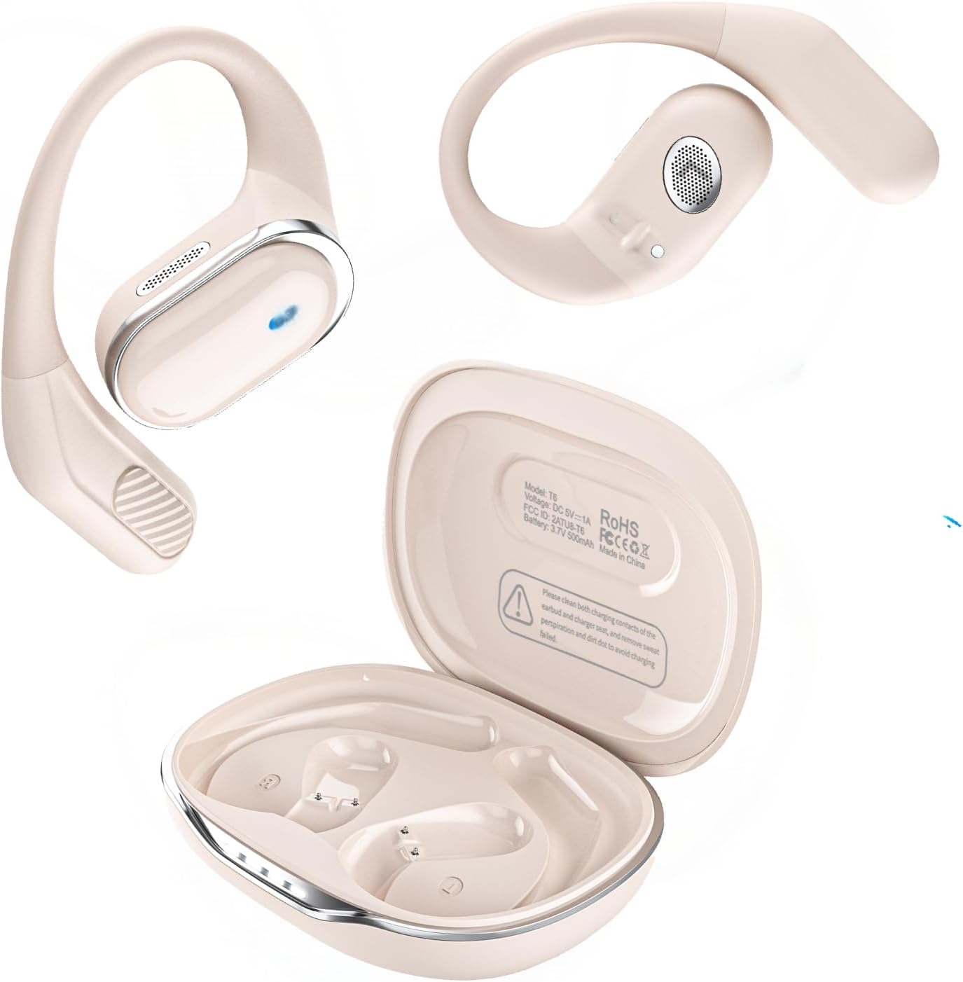 TRAUSI Wireless Earbuds - Stereo Earphones with ENC Noise Cancelling & IPX7 Waterproof | White