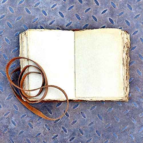 Vintage leather journal - Deckle Edge Rustic Paper - Best leatherbound Pages Book of Shadows, Grimoire, Junk Journal, Fantasy medieval gifts, antique calligraphy notebook (Caramel, 12"x9" (A4))