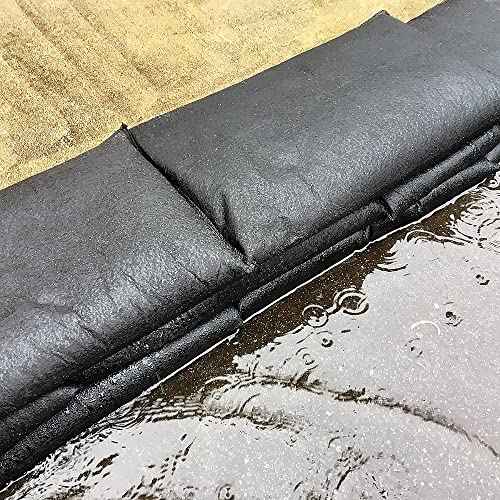 PIG Water Barrier - Sandless Sandbags for Flooding - 5 Pack - 24" L x 12" W x .25" H Water Diverter - PM50415