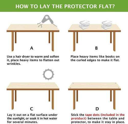 Large Clear Round Dining Table Protector Wood Furniture Tabletop Protective Cover Clear Plastic Tablecloth Round Soft Glass Desk Topper Chair Cursions Mat Pads Eco Polyester PVC Vinyl 39 Inch Diameter