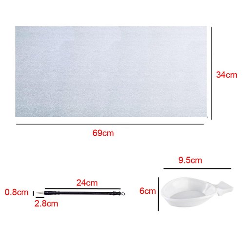 mollensiuer 3 Sheets Reusable Water Drawing Writing Cloth with Calligraphy Brushes and Water Dish No Ink Chinese Calligraphy Practicing Cloth for Beginners Practicing, Grey