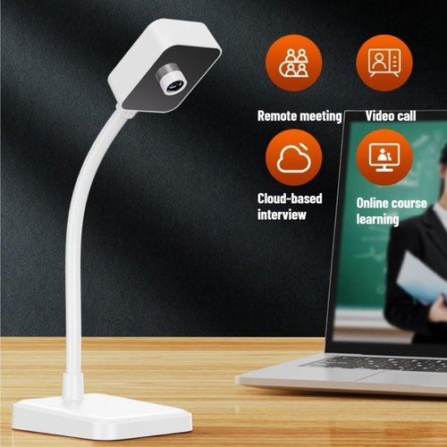 Skiennix 2K USB Document Camera - High-Quality Webcam with Built-In Mic for Live Demos