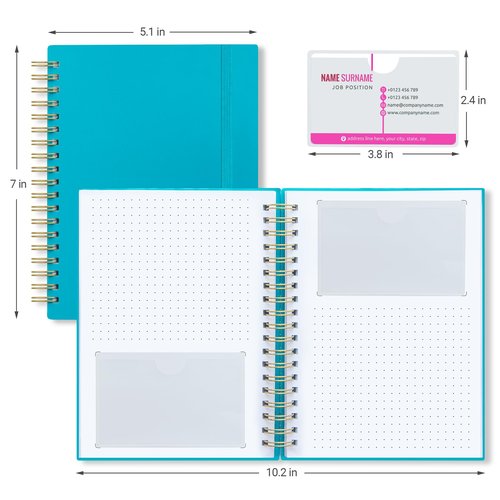 Onesky 2Pcs Business Card Organizer, Credit Card Organizer, Large Notes Area for You to Record any Information about the Card, Suitable for Business/Credit/Gift Cards, Capacity:128 Cards(GREEN+ BLACK)