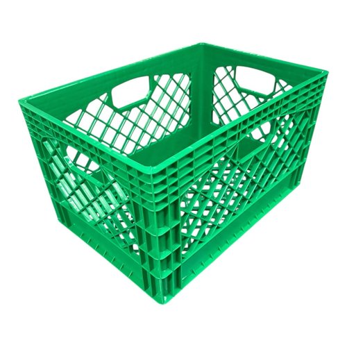 Juggernaut Storage 3-Pack Stackable Heavy Duty Crates with Handles, 24 Qt, Green