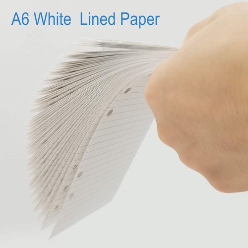 Filofax A6 Lined Paper - 200 Sheets of 100gsm Ruled Pages, 6-Hole Punched, 3.75 x 6.75 Inch