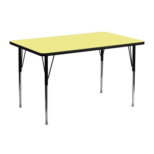 Flash Furniture 24x48 Yellow Activity table, 30.125 x 24 x 48